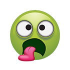 Disgusted Green Emoji